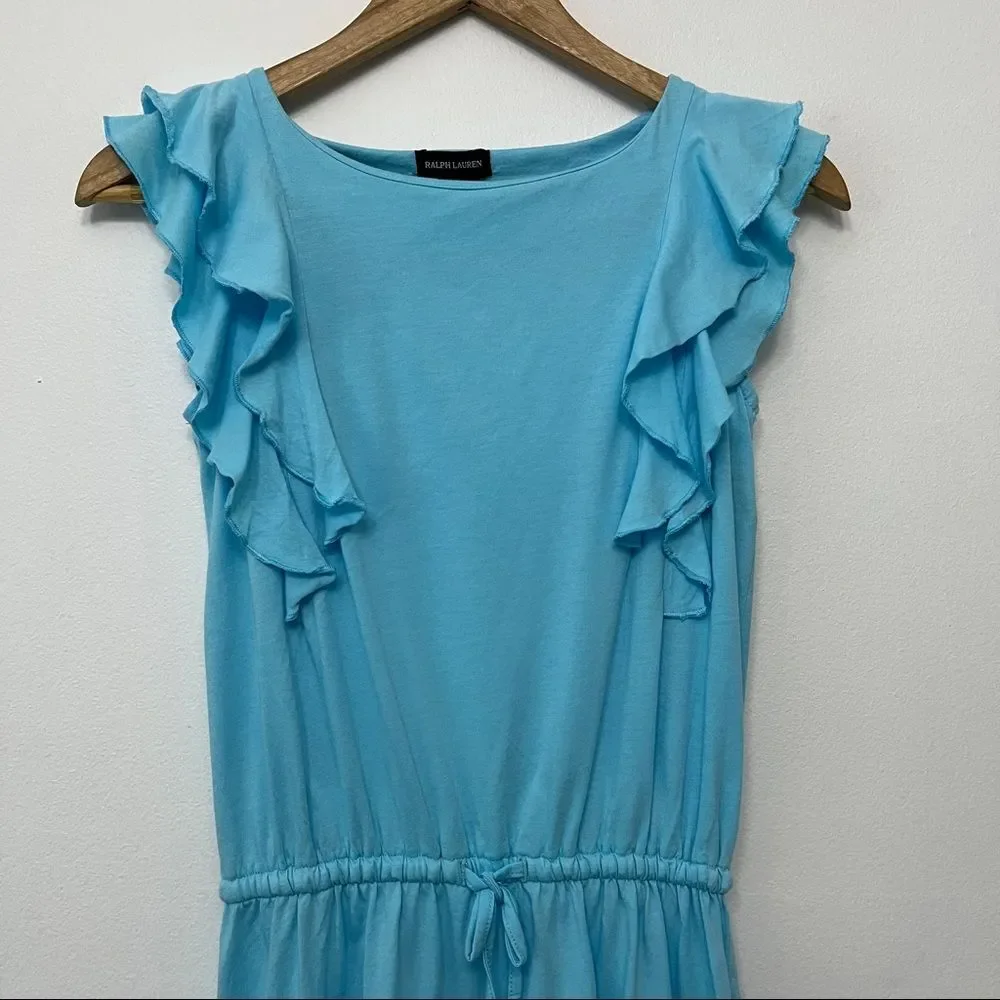 Ralph Lauren Light Blue Flounce Dress Coverup Size 8-10